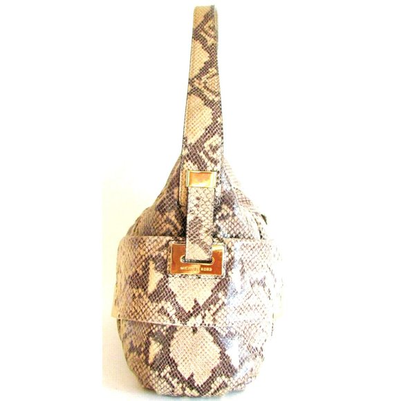 Michael Kors Beige Snake Print Shoulder Bag - Picture 11 of 13